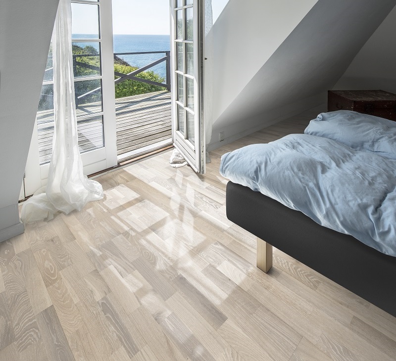 得高Kahrs環(huán)保地板，為你打造魅力新居 三拼白色橡木Oak Pale